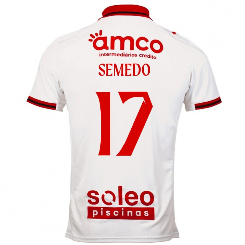 Danxen Kinderen Afonso Semedo #17 Wit Rood Uitshirt Uittenue 2025/26 T-Shirt