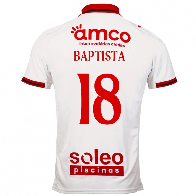 Danxen Kinderen Tiago Baptista #18 Wit Rood Uitshirt Uittenue 2025/26 T-Shirt