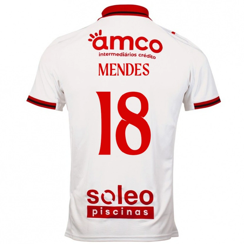 Danxen Kinderen Carolina Mendes #18 Wit Rood Uitshirt Uittenue 2025/26 T-Shirt