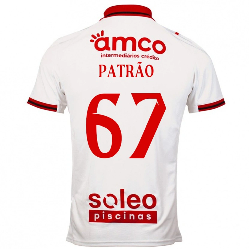 Danxen Kinderen Afonso Patrão #67 Wit Rood Uitshirt Uittenue 2025/26 T-Shirt
