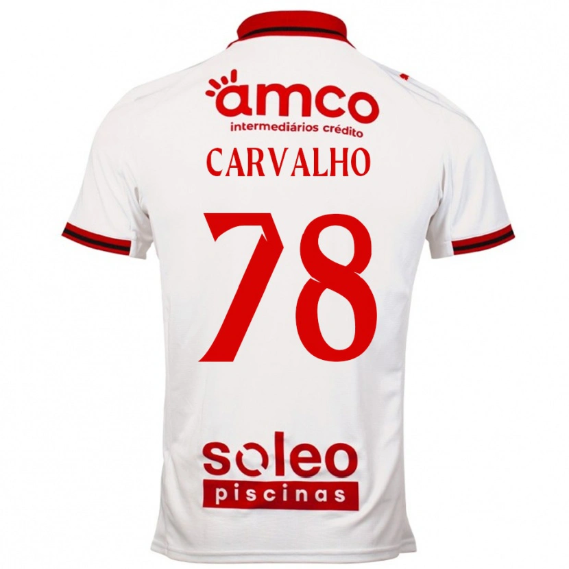 Danxen Kinderen João Carvalho #78 Wit Rood Uitshirt Uittenue 2025/26 T-Shirt