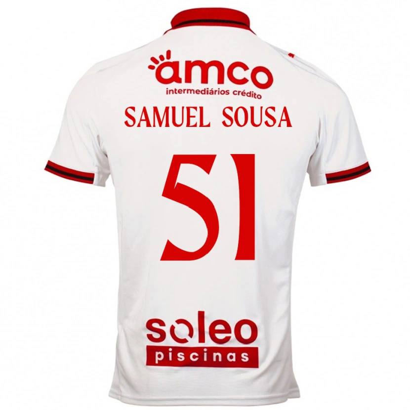 Danxen Kinderen Samu Sousa #51 Wit Rood Uitshirt Uittenue 2025/26 T-Shirt