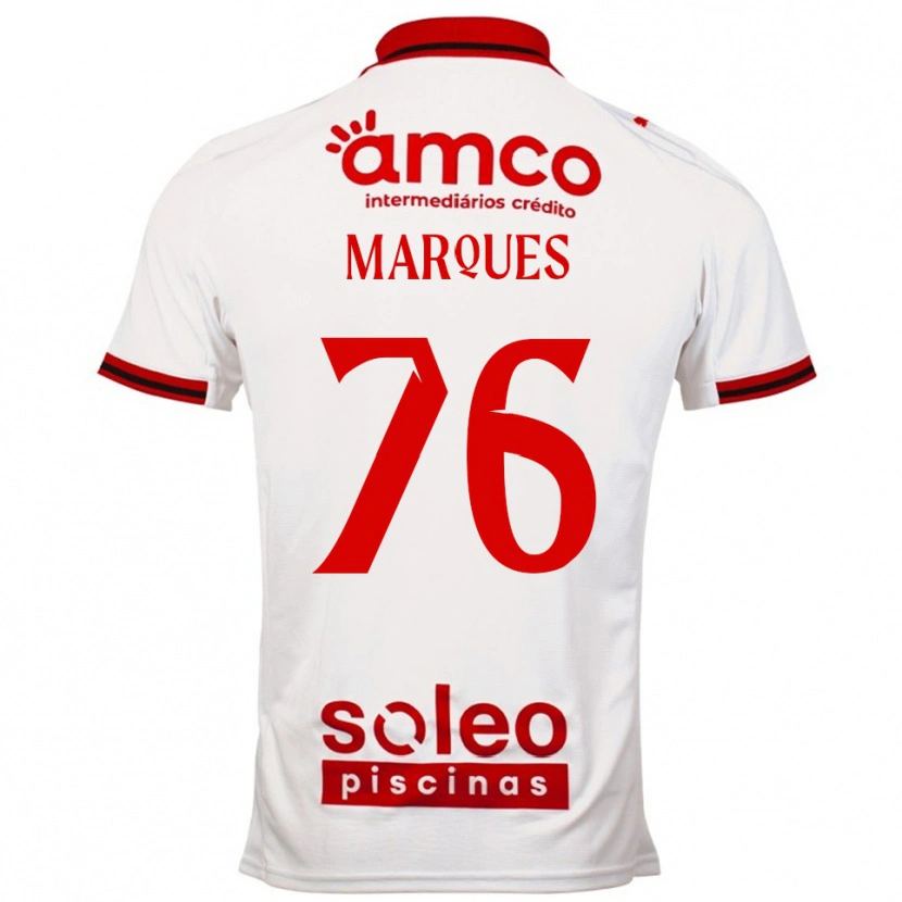 Danxen Kinderen Tomás Marques #76 Wit Rood Uitshirt Uittenue 2025/26 T-Shirt