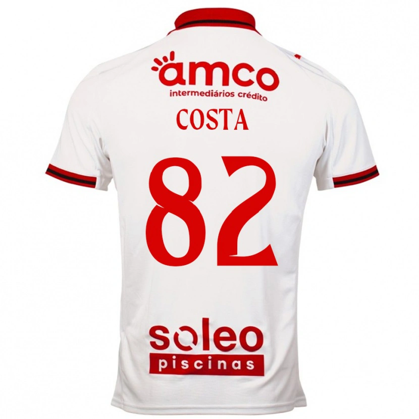 Danxen Kinderen Gui Costa #82 Wit Rood Uitshirt Uittenue 2025/26 T-Shirt