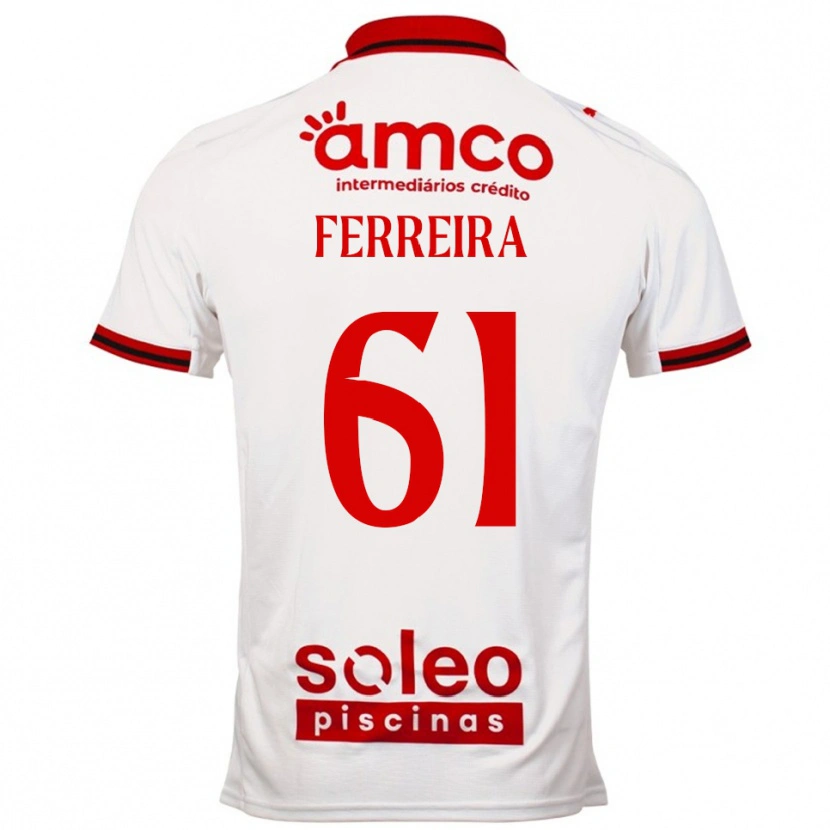 Danxen Kinderen Tiago Ferreira #61 Wit Rood Uitshirt Uittenue 2025/26 T-Shirt