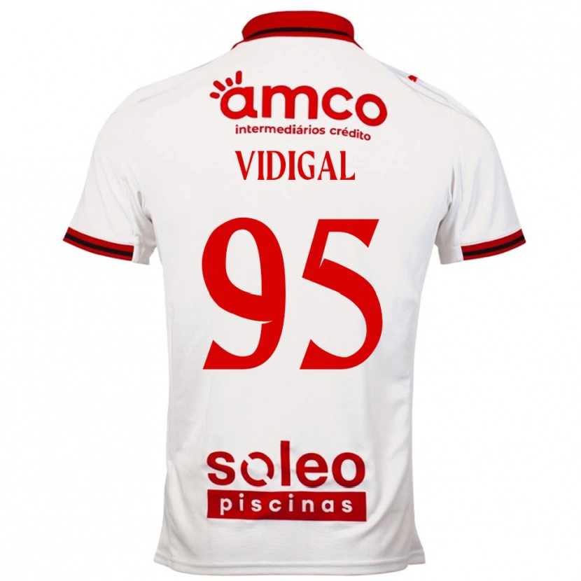 Danxen Kinderen Sandro Vidigal #95 Wit Rood Uitshirt Uittenue 2025/26 T-Shirt