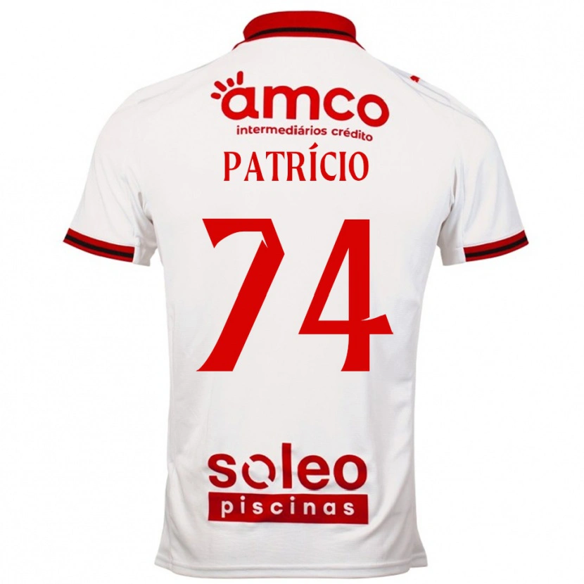 Danxen Kinderen Nuno Patrício #74 Wit Rood Uitshirt Uittenue 2025/26 T-Shirt