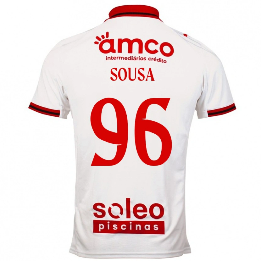 Danxen Kinderen Afonso Sousa #96 Wit Rood Uitshirt Uittenue 2025/26 T-Shirt