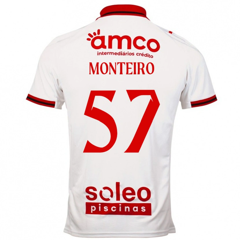 Danxen Kinderen Jordan Monteiro #57 Wit Rood Uitshirt Uittenue 2025/26 T-Shirt