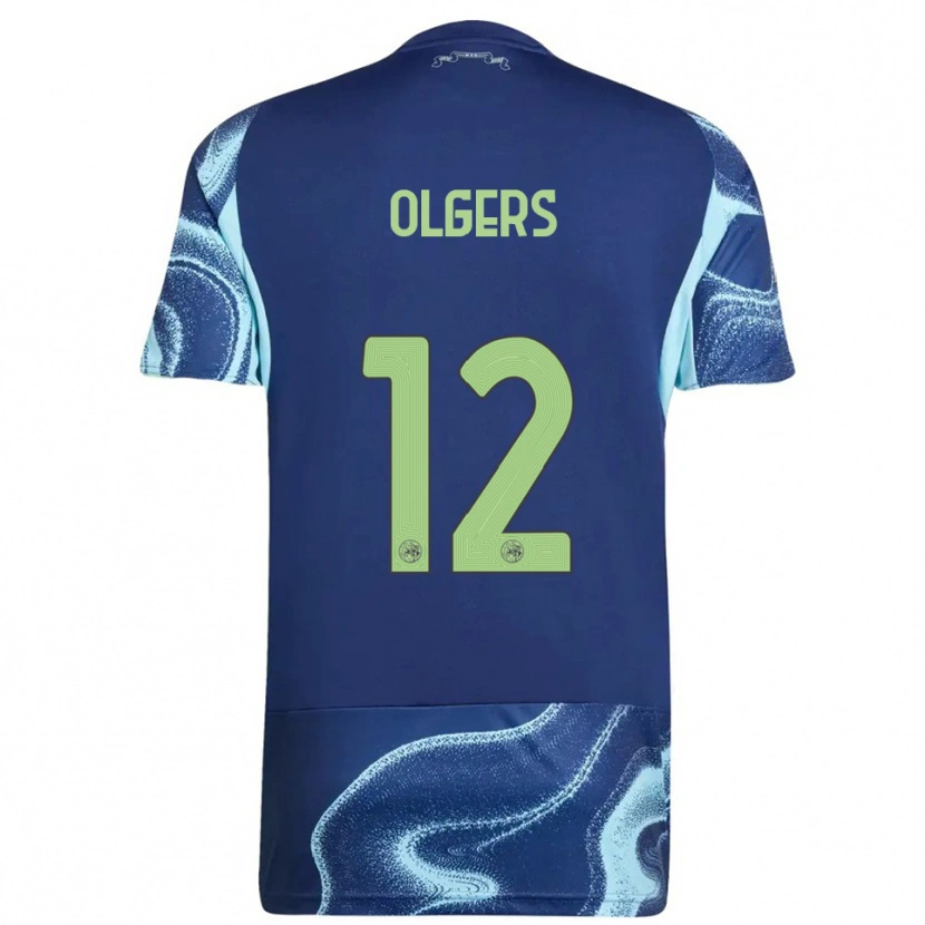 Danxen Kinderen Guus Olgers #12 Marineblauw Hemelsblauw Uitshirt Uittenue 2025/26 T-Shirt