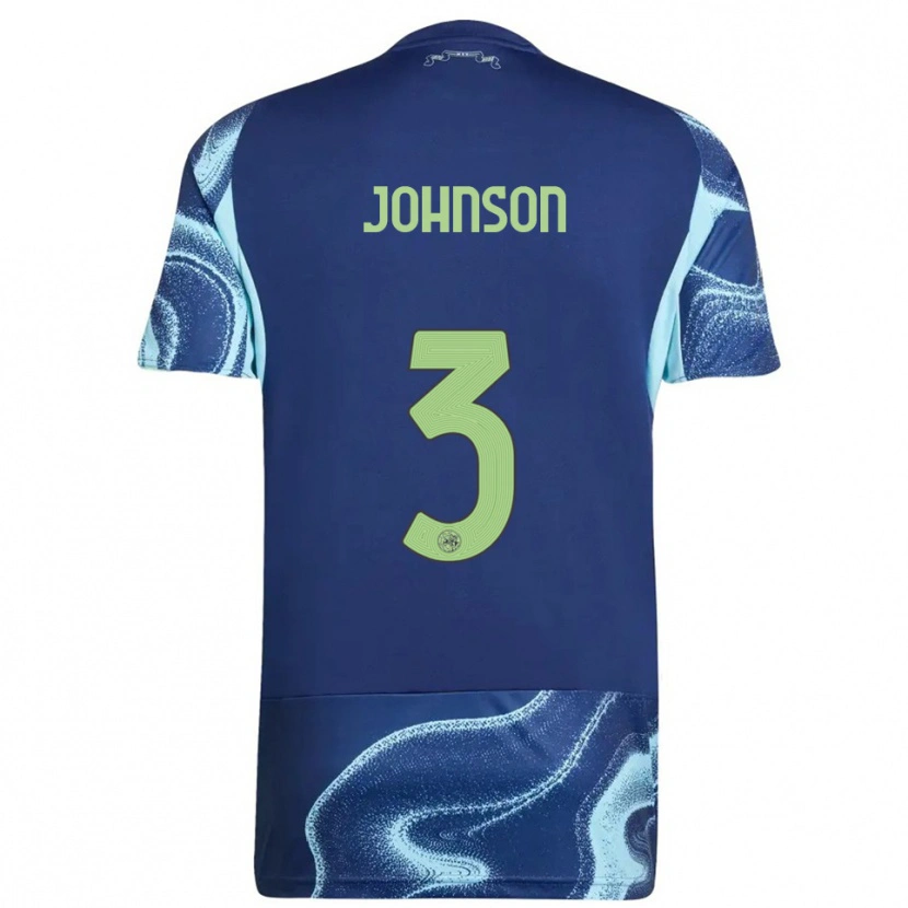 Danxen Kinderen Jinairo Johnson #3 Marineblauw Hemelsblauw Uitshirt Uittenue 2025/26 T-Shirt