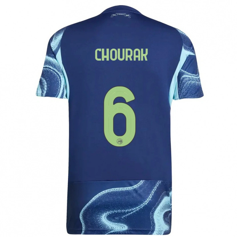 Danxen Kinderen Nassef Chourak #6 Marineblauw Hemelsblauw Uitshirt Uittenue 2025/26 T-Shirt