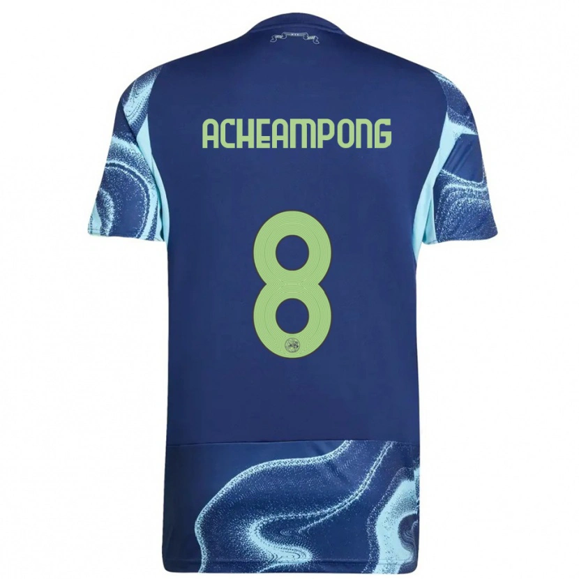 Danxen Kinderen Levi Acheampong #8 Marineblauw Hemelsblauw Uitshirt Uittenue 2025/26 T-Shirt