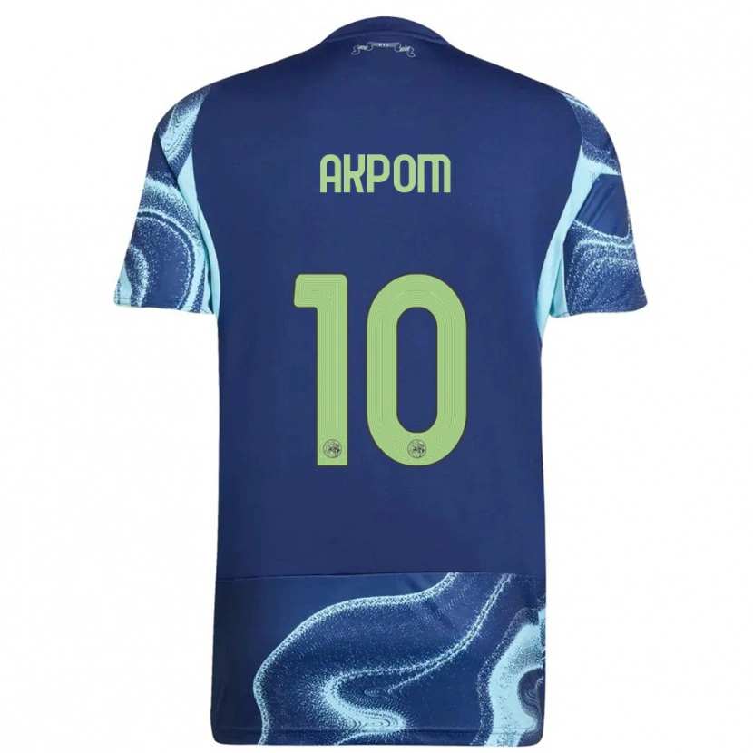 Danxen Kinderen Chuba Akpom #10 Marineblauw Hemelsblauw Uitshirt Uittenue 2025/26 T-Shirt