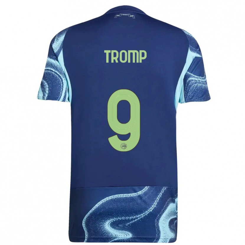 Danxen Kinderen Nikita Tromp #9 Marineblauw Hemelsblauw Uitshirt Uittenue 2025/26 T-Shirt