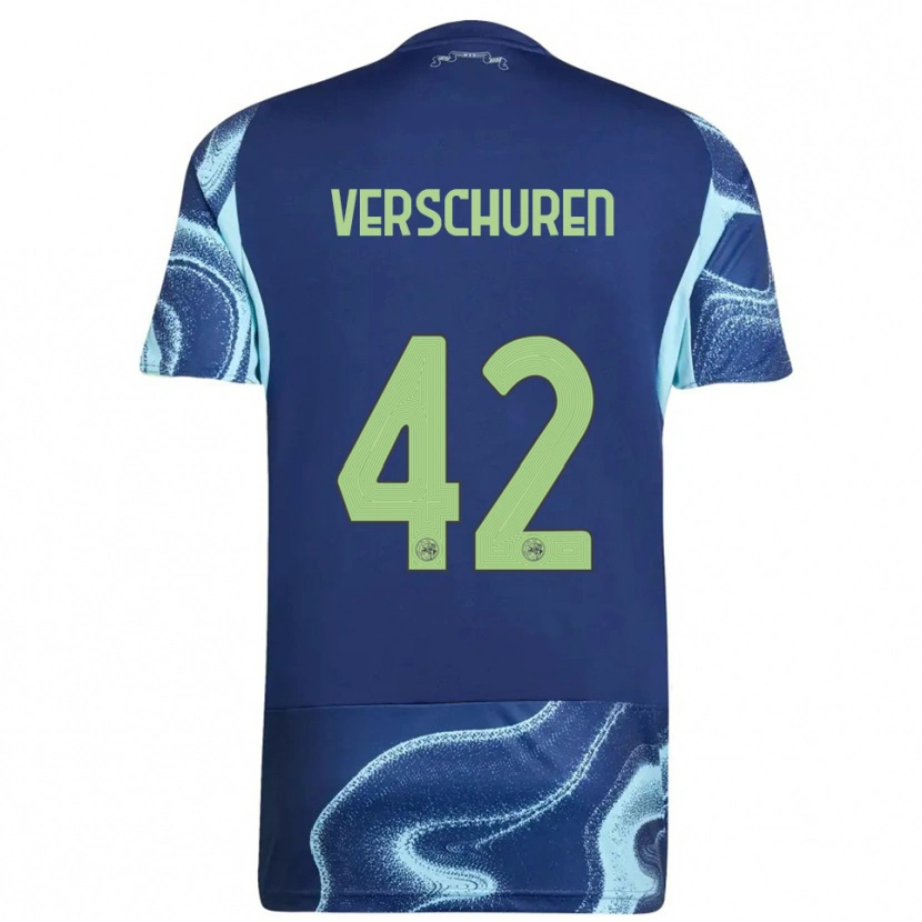 Danxen Kinderen Nick Verschuren #42 Marineblauw Hemelsblauw Uitshirt Uittenue 2025/26 T-Shirt