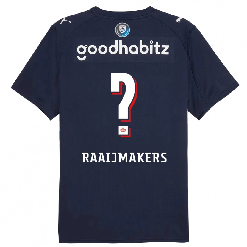 Danxen Kinderen Lars Raaijmakers #0 Marineblauw Wit Uitshirt Uittenue 2025/26 T-Shirt