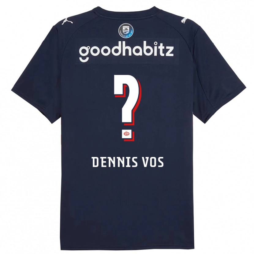 Danxen Kinderen Dennis Vos #0 Marineblauw Wit Uitshirt Uittenue 2025/26 T-Shirt