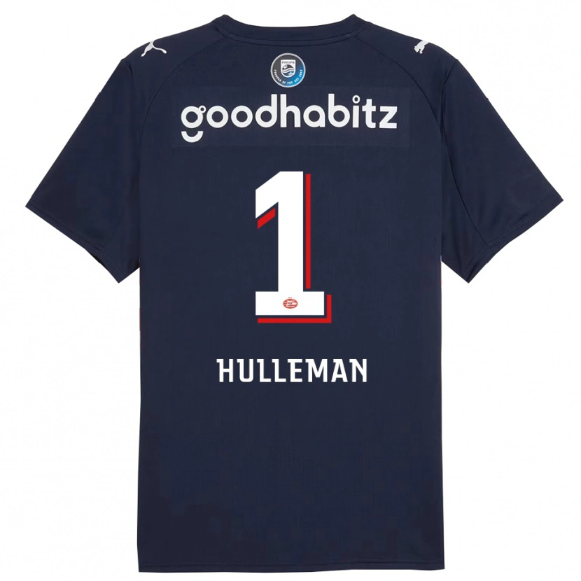 Danxen Kinderen Daan Hulleman #1 Marineblauw Wit Uitshirt Uittenue 2025/26 T-Shirt