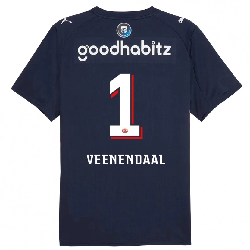 Danxen Kinderen Sari Van Veenendaal #1 Marineblauw Wit Uitshirt Uittenue 2025/26 T-Shirt