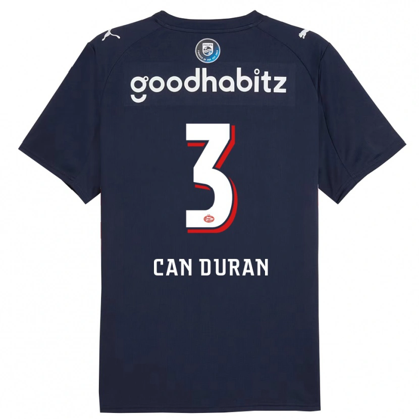 Danxen Kinderen Emre Can Duran #3 Marineblauw Wit Uitshirt Uittenue 2025/26 T-Shirt
