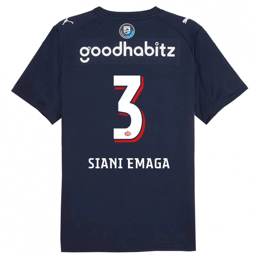 Danxen Kinderen Ezechiel Siani Emaga #3 Marineblauw Wit Uitshirt Uittenue 2025/26 T-Shirt