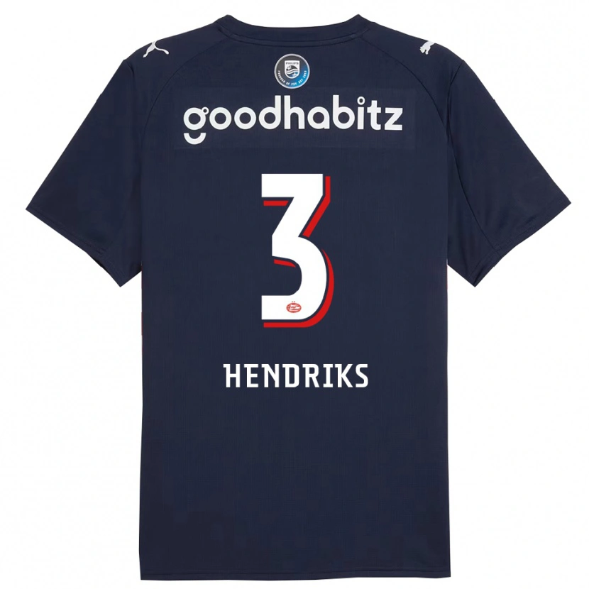 Danxen Kinderen Gwyneth Hendriks #3 Marineblauw Wit Uitshirt Uittenue 2025/26 T-Shirt