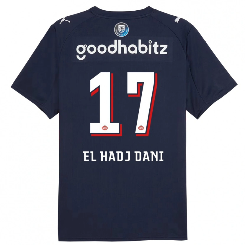 Danxen Kinderen Soudais El Hadj Dani #17 Marineblauw Wit Uitshirt Uittenue 2025/26 T-Shirt
