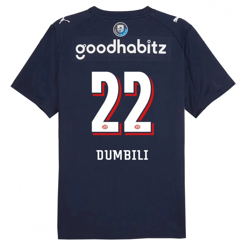 Danxen Kinderen Samuel Dumbili #22 Marineblauw Wit Uitshirt Uittenue 2025/26 T-Shirt