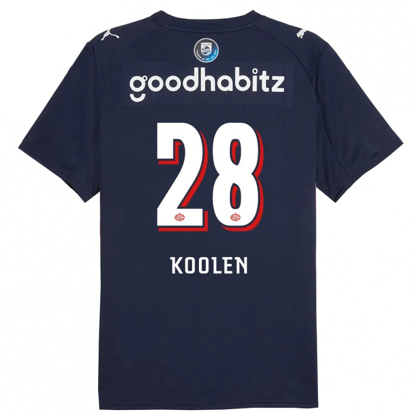 Danxen Kinderen Lars Koolen #28 Marineblauw Wit Uitshirt Uittenue 2025/26 T-Shirt