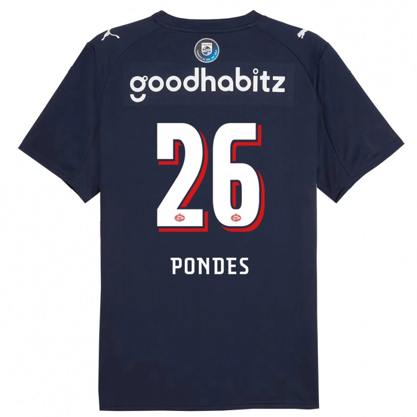 Danxen Kinderen Moon Pondes #26 Marineblauw Wit Uitshirt Uittenue 2025/26 T-Shirt