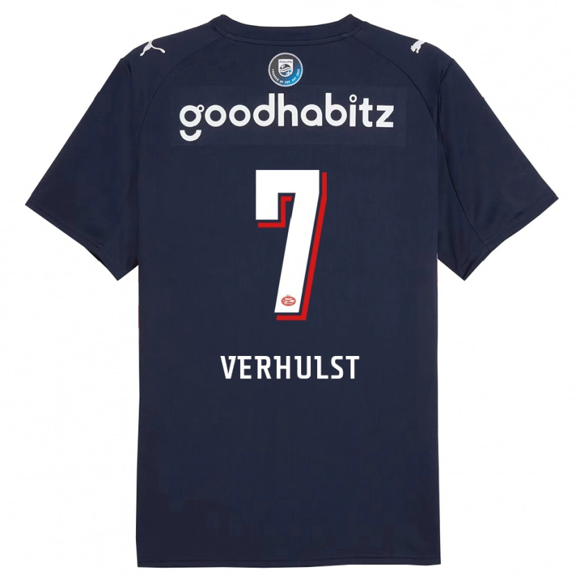 Danxen Kinderen Gino Verhulst #7 Marineblauw Wit Uitshirt Uittenue 2025/26 T-Shirt
