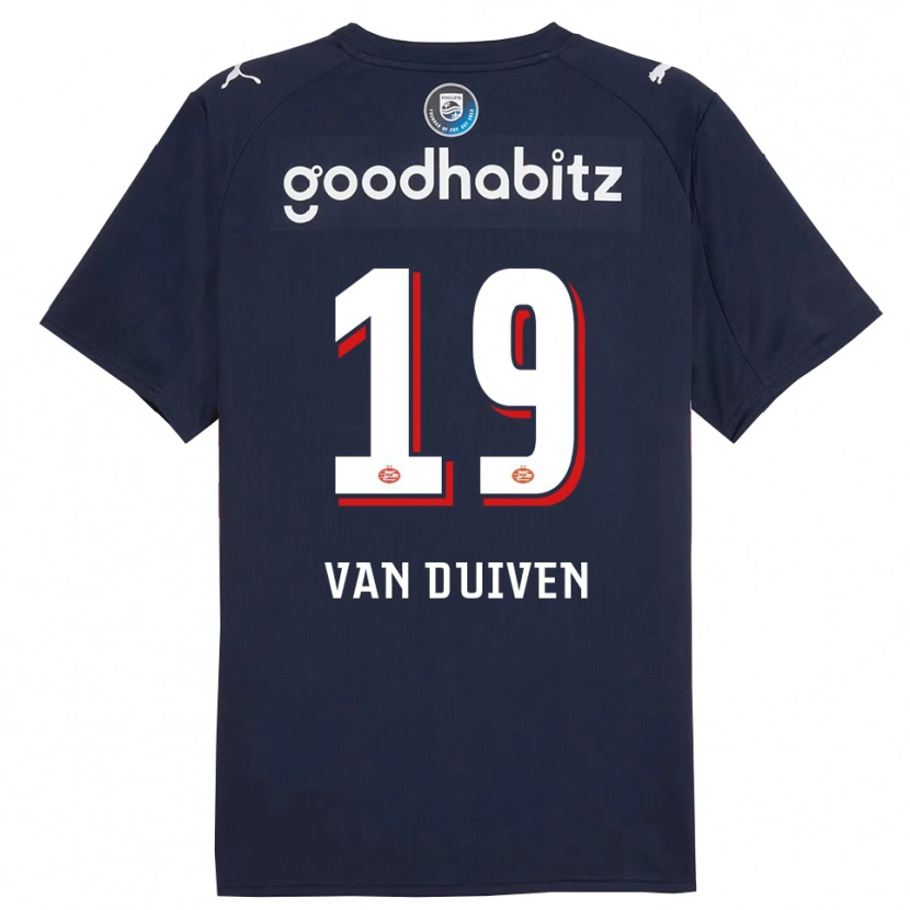 Danxen Kinderen Jason Van Duiven #19 Marineblauw Wit Uitshirt Uittenue 2025/26 T-Shirt