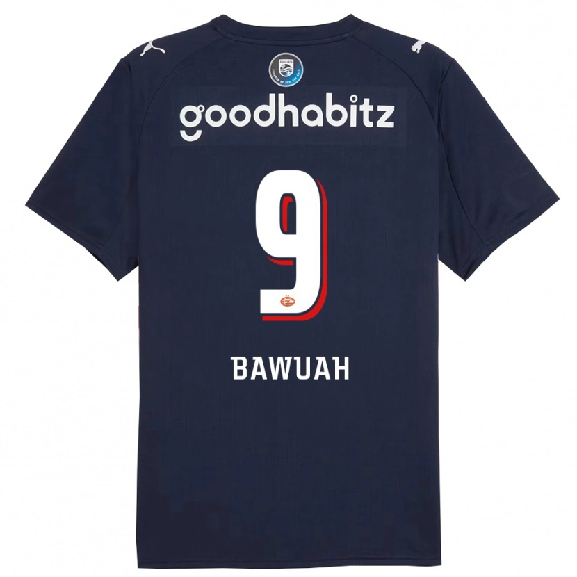 Danxen Kinderen Jordy Bawuah #9 Marineblauw Wit Uitshirt Uittenue 2025/26 T-Shirt