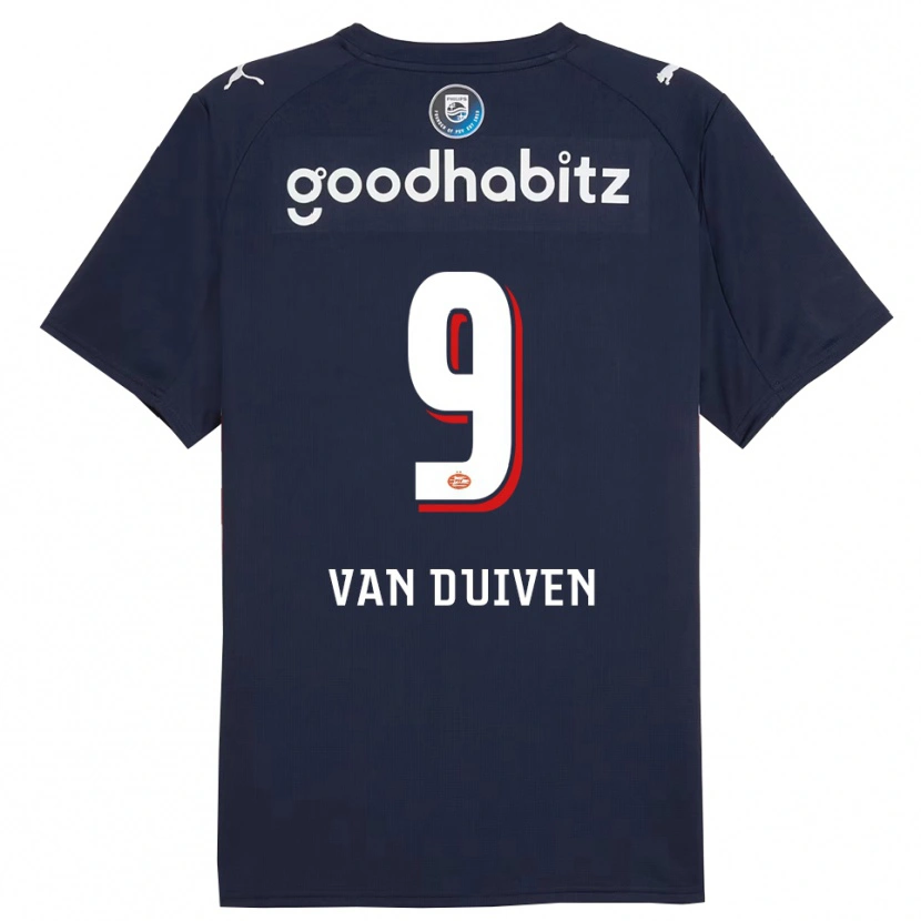 Danxen Kinderen Robin Van Duiven #9 Marineblauw Wit Uitshirt Uittenue 2025/26 T-Shirt