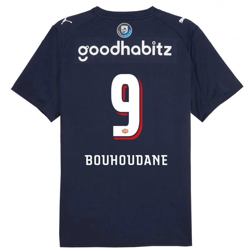 Danxen Kinderen Sami Bouhoudane #9 Marineblauw Wit Uitshirt Uittenue 2025/26 T-Shirt