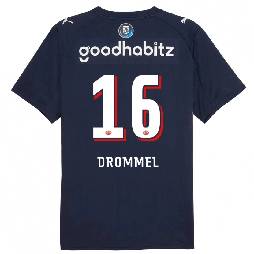 Danxen Kinderen Joel Drommel #16 Marineblauw Wit Uitshirt Uittenue 2025/26 T-Shirt