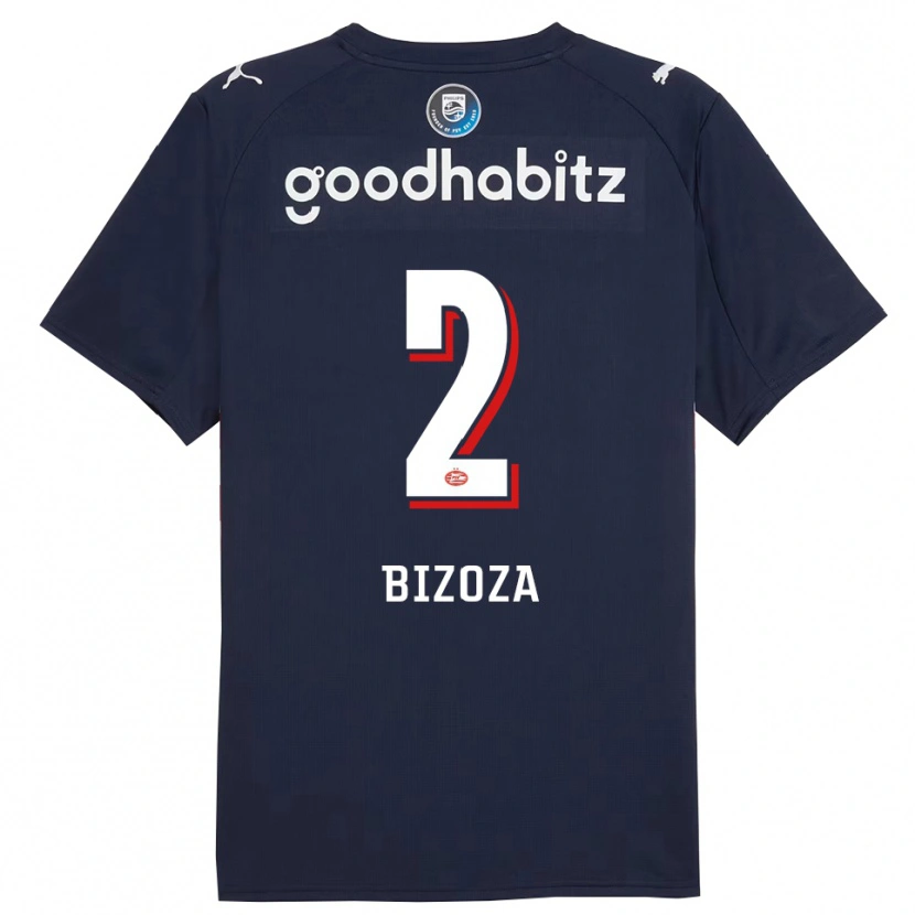 Danxen Kinderen Kevin Bizoza #2 Marineblauw Wit Uitshirt Uittenue 2025/26 T-Shirt