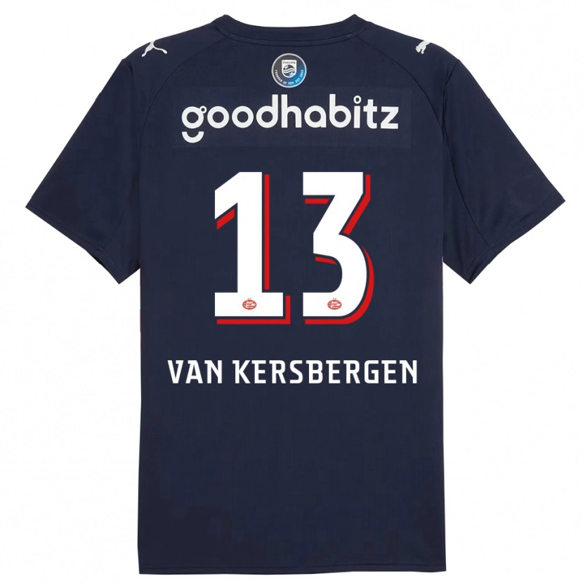 Danxen Kinderen Sander Van Kersbergen #13 Marineblauw Wit Uitshirt Uittenue 2025/26 T-Shirt
