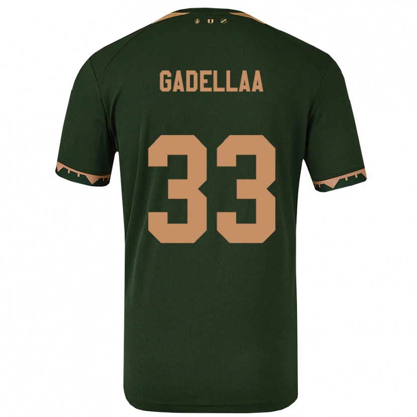 Danxen Kinderen Kevin Gadellaa #33 Groen Goud Uitshirt Uittenue 2025/26 T-Shirt