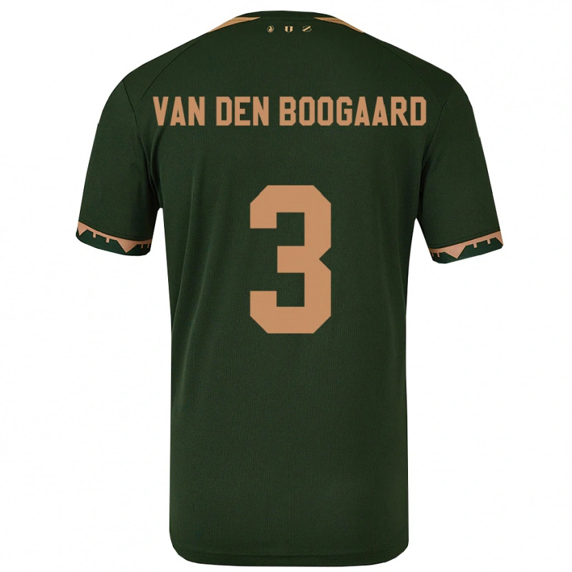 Danxen Kinderen Brian Van Den Boogaard #3 Groen Goud Uitshirt Uittenue 2025/26 T-Shirt