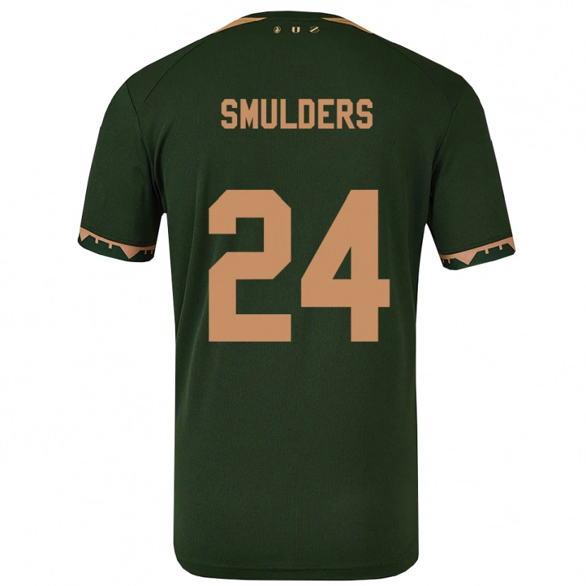 Danxen Kinderen Anniek Smulders #24 Groen Goud Uitshirt Uittenue 2025/26 T-Shirt