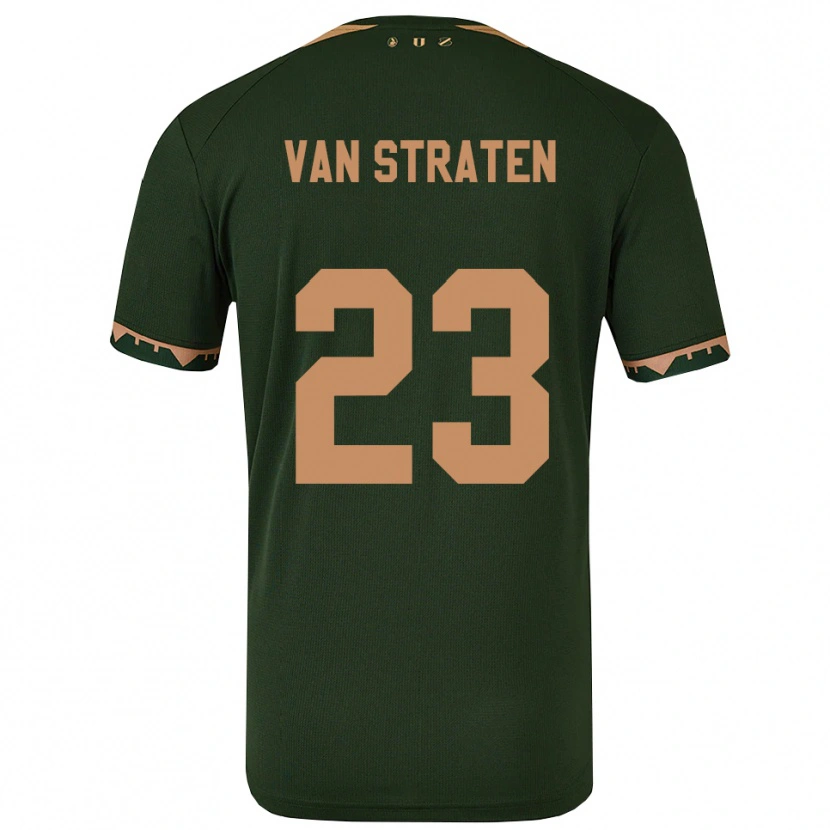 Danxen Kinderen Dieke Van Straten #23 Groen Goud Uitshirt Uittenue 2025/26 T-Shirt