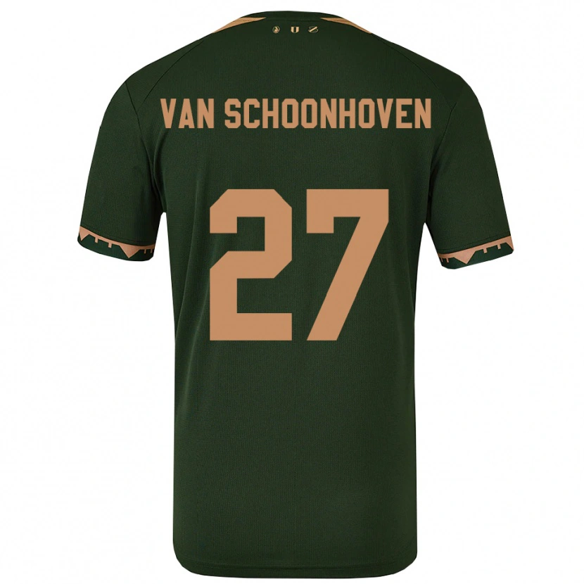 Danxen Kinderen Nurija Van Schoonhoven #27 Groen Goud Uitshirt Uittenue 2025/26 T-Shirt