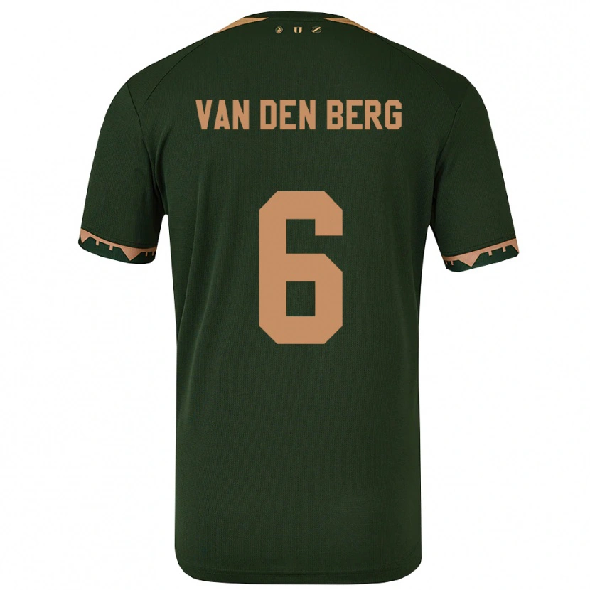 Danxen Kinderen Davy Van Den Berg #6 Groen Goud Uitshirt Uittenue 2025/26 T-Shirt