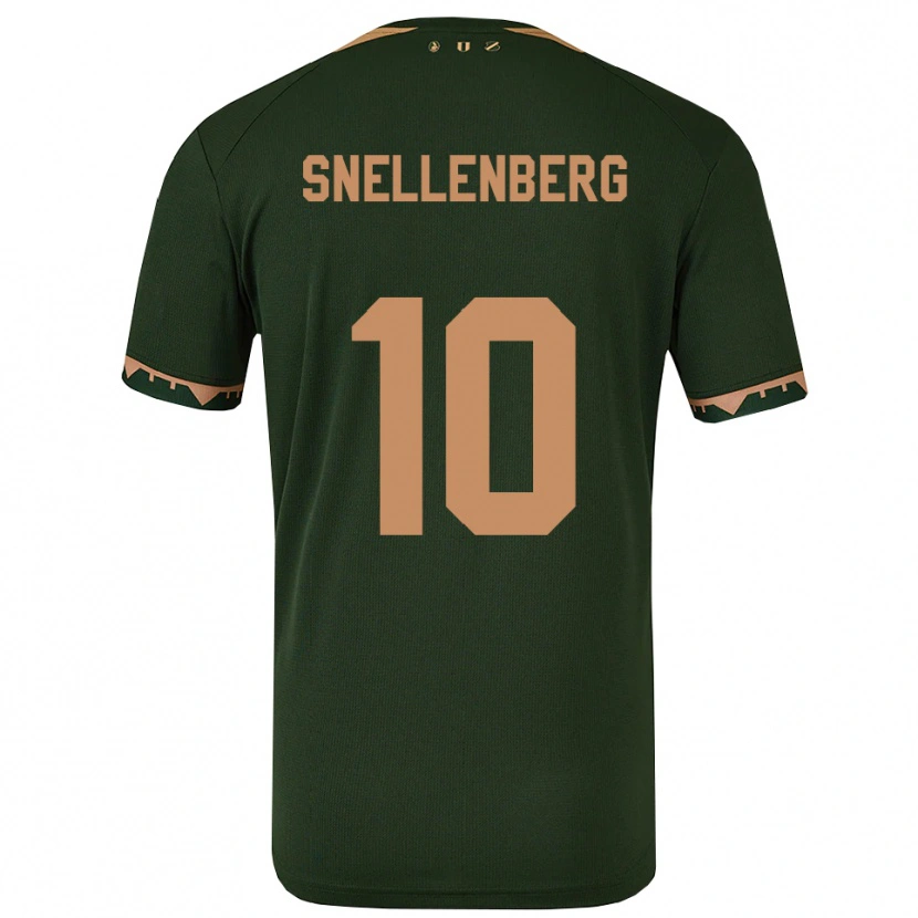 Danxen Kinderen Maxime Snellenberg #10 Groen Goud Uitshirt Uittenue 2025/26 T-Shirt
