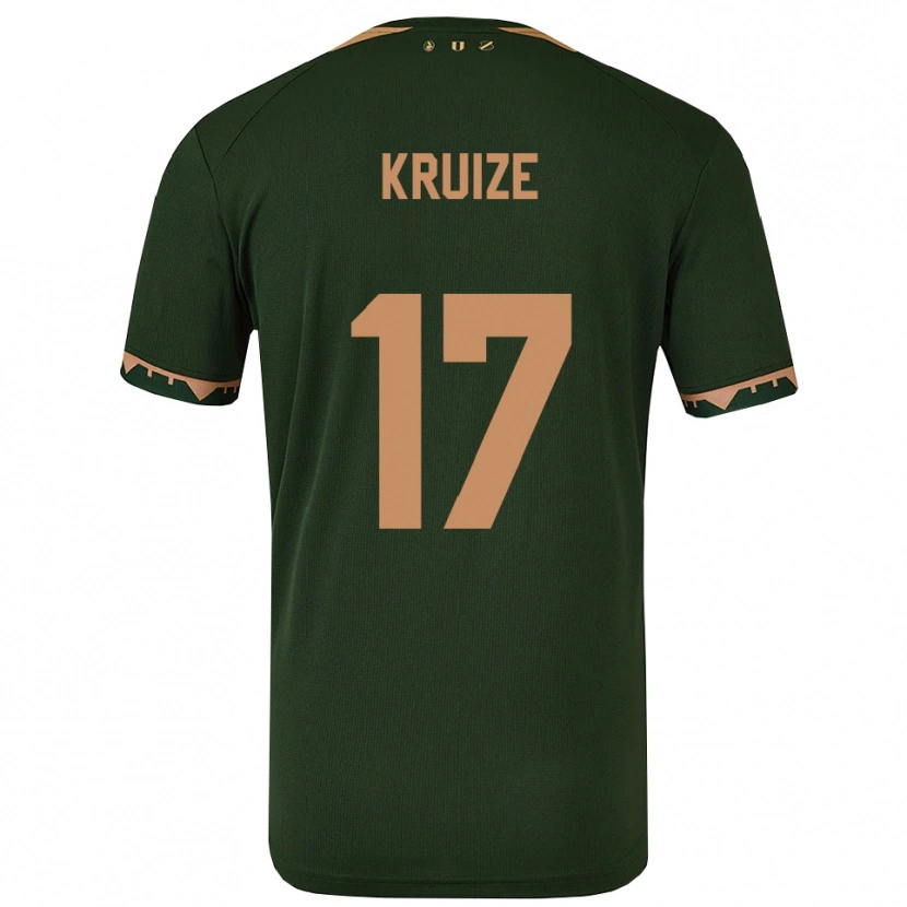 Danxen Kinderen Elisha Kruize #17 Groen Goud Uitshirt Uittenue 2025/26 T-Shirt