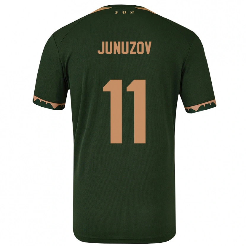 Danxen Kinderen Melih Junuzov #11 Groen Goud Uitshirt Uittenue 2025/26 T-Shirt