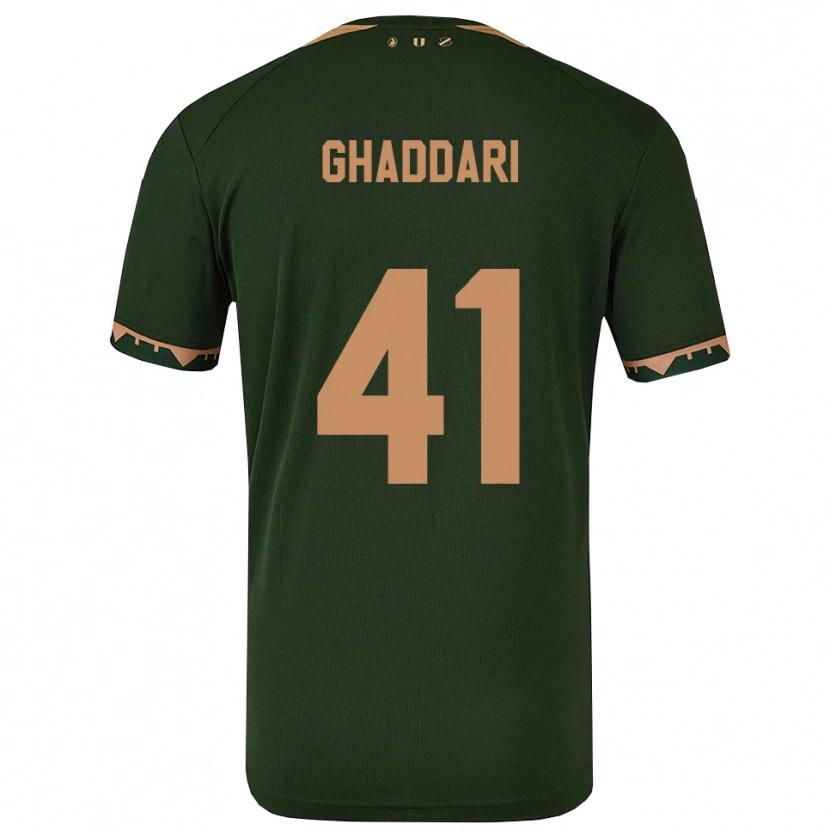 Danxen Kinderen Massien Ghaddari #41 Groen Goud Uitshirt Uittenue 2025/26 T-Shirt