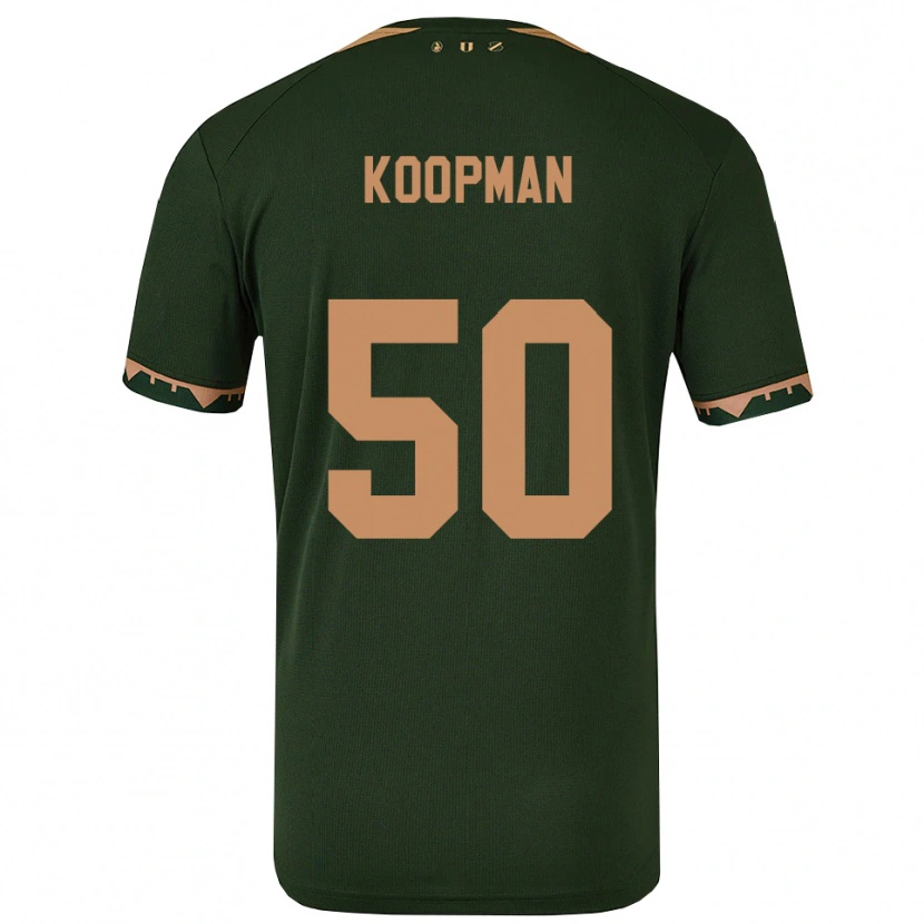 Danxen Kinderen Kyra Koopman #50 Groen Goud Uitshirt Uittenue 2025/26 T-Shirt
